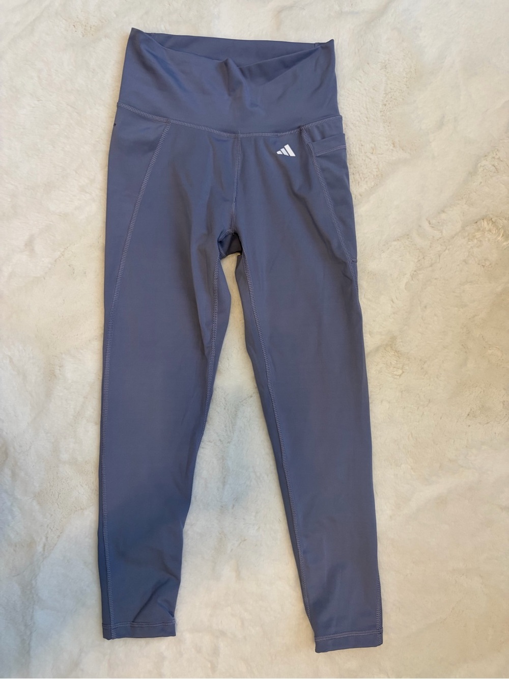 adidas Purple-Gray High Waist Leggings with Side Pocket